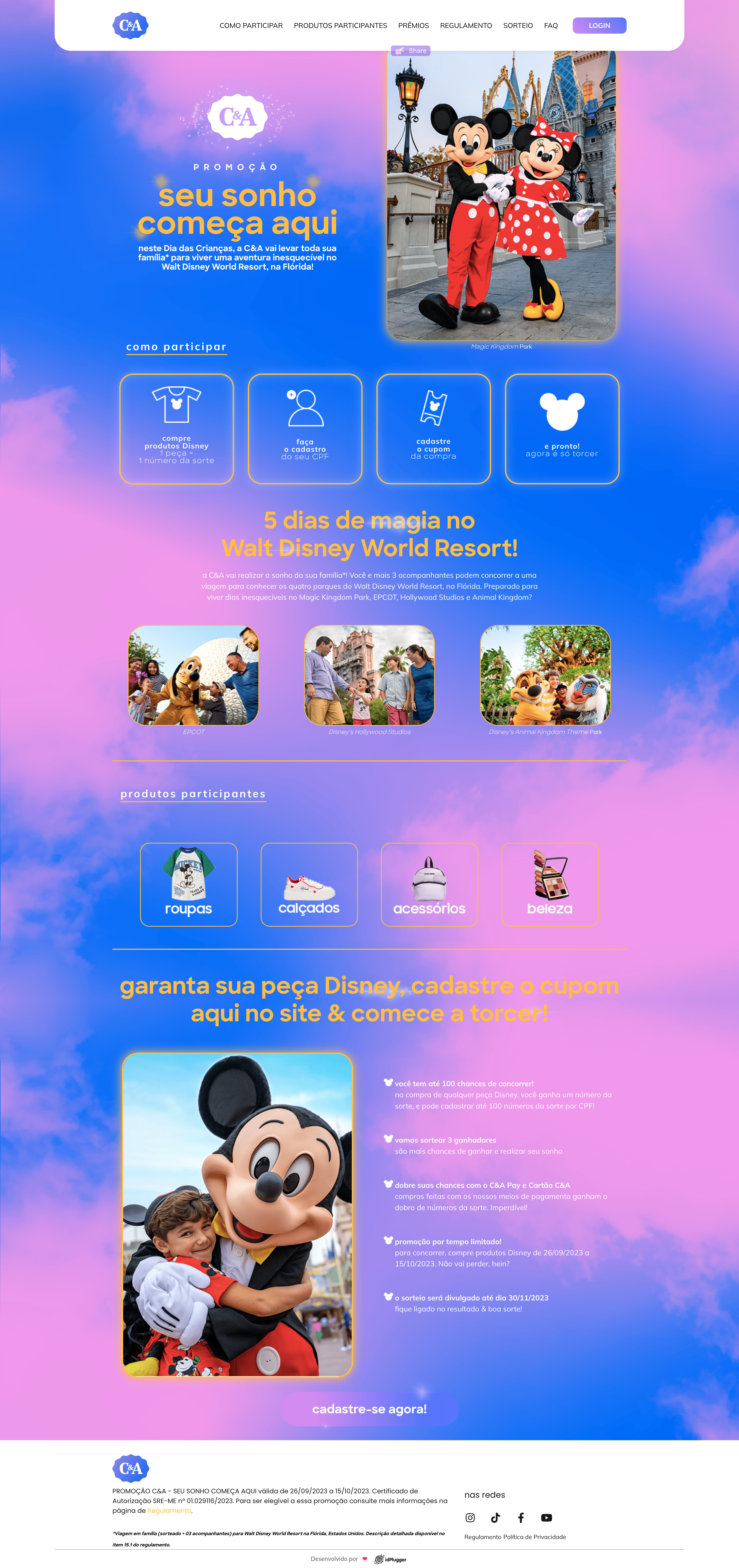C&A e Disney Layout Desktop